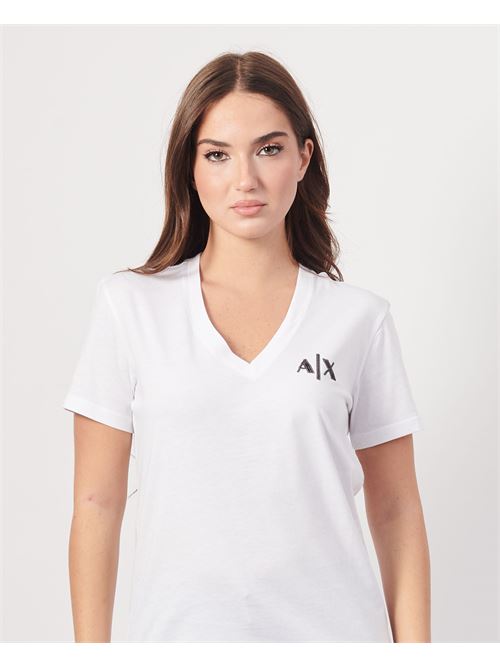 T-shirt femme Armani Exchange avec col en V ARMANI EXCHANGE | XW000059-AF10354U0002